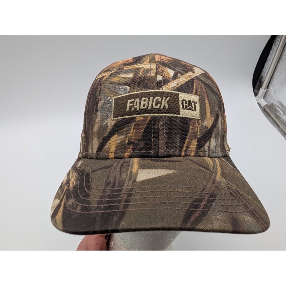 Caterpillar Fabick Cat Camo Baseball Hat Mens Snapback Camouflage Logo Cap